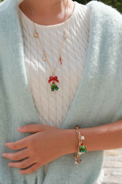 Twinkling Tree Treasure Long Pendant Necklace